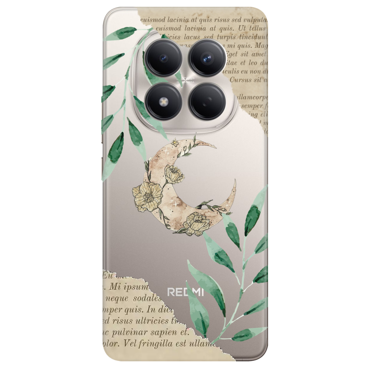 Чохол для Xiaomi Redmi Note 15 Pro 4G прозорий Місячні сторінки - фото 1 - Чохли для телефонів