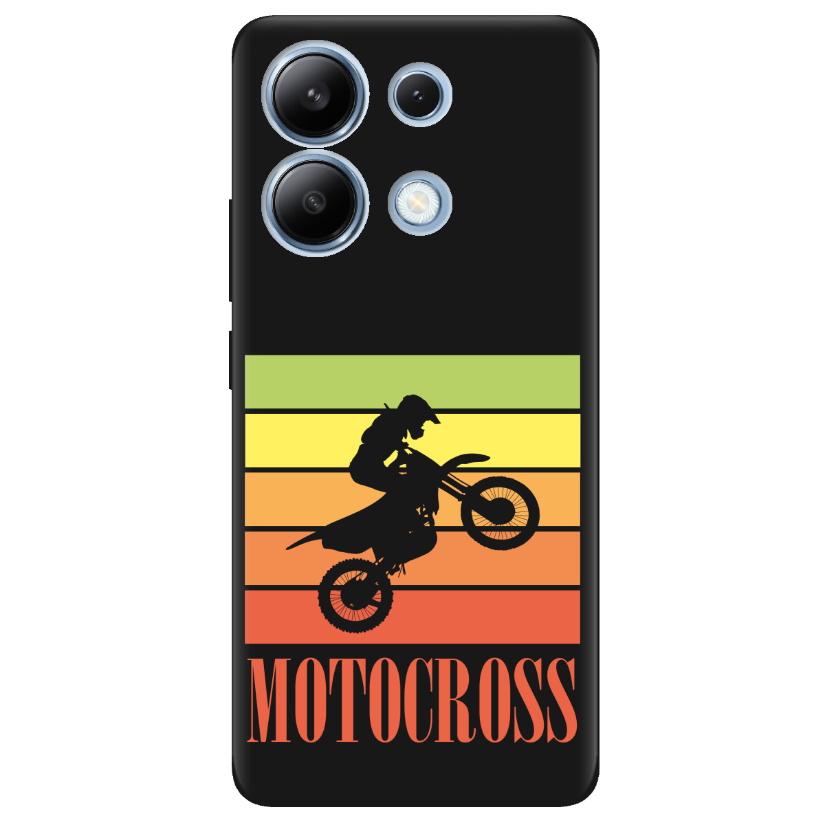 Чехол для Xiaomi Redmi Note 13 4G черный матовый soft touch Motocross - фото 1 - Чехлы для телефонов