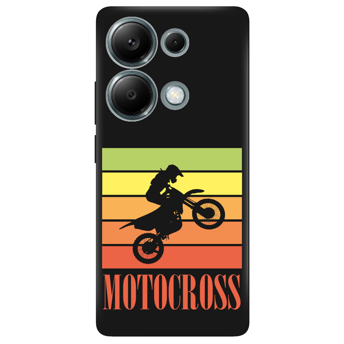 Чехол для Xiaomi Redmi Note 13 Pro 4G черный матовый soft touch Motocross - фото 1 - Чехлы для телефонов