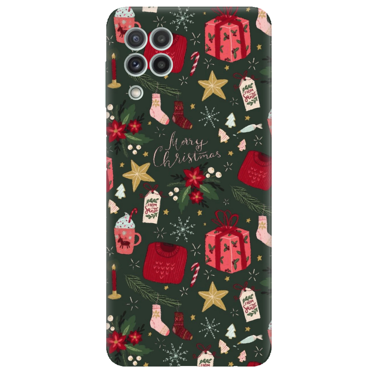 Чохол для Samsung Galaxy M22 прозорий Merry christmas - фото 1 - Чохли для телефонів