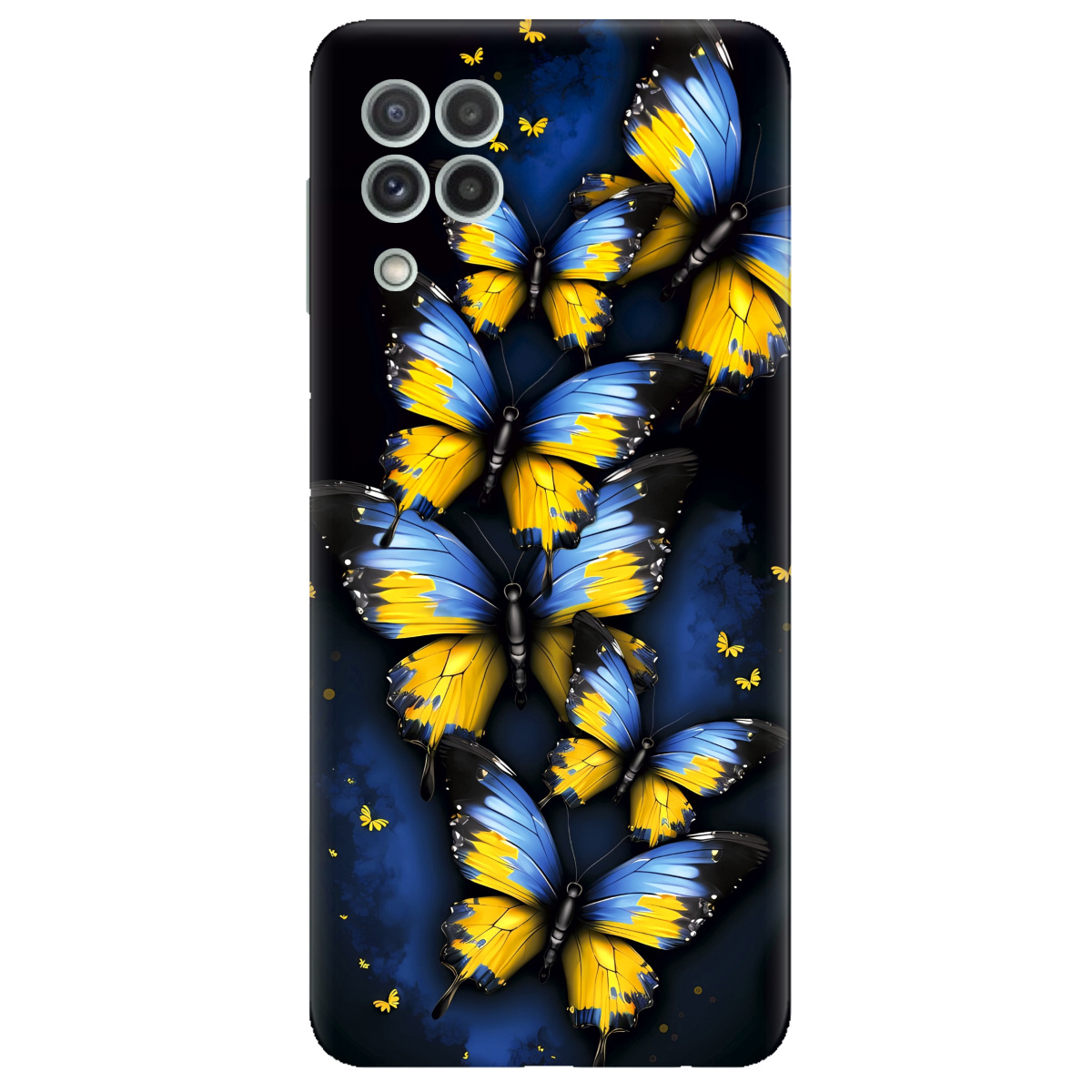 Чохол для Samsung Galaxy M22 прозорий Метелики - фото 1 - Чохли для телефонів