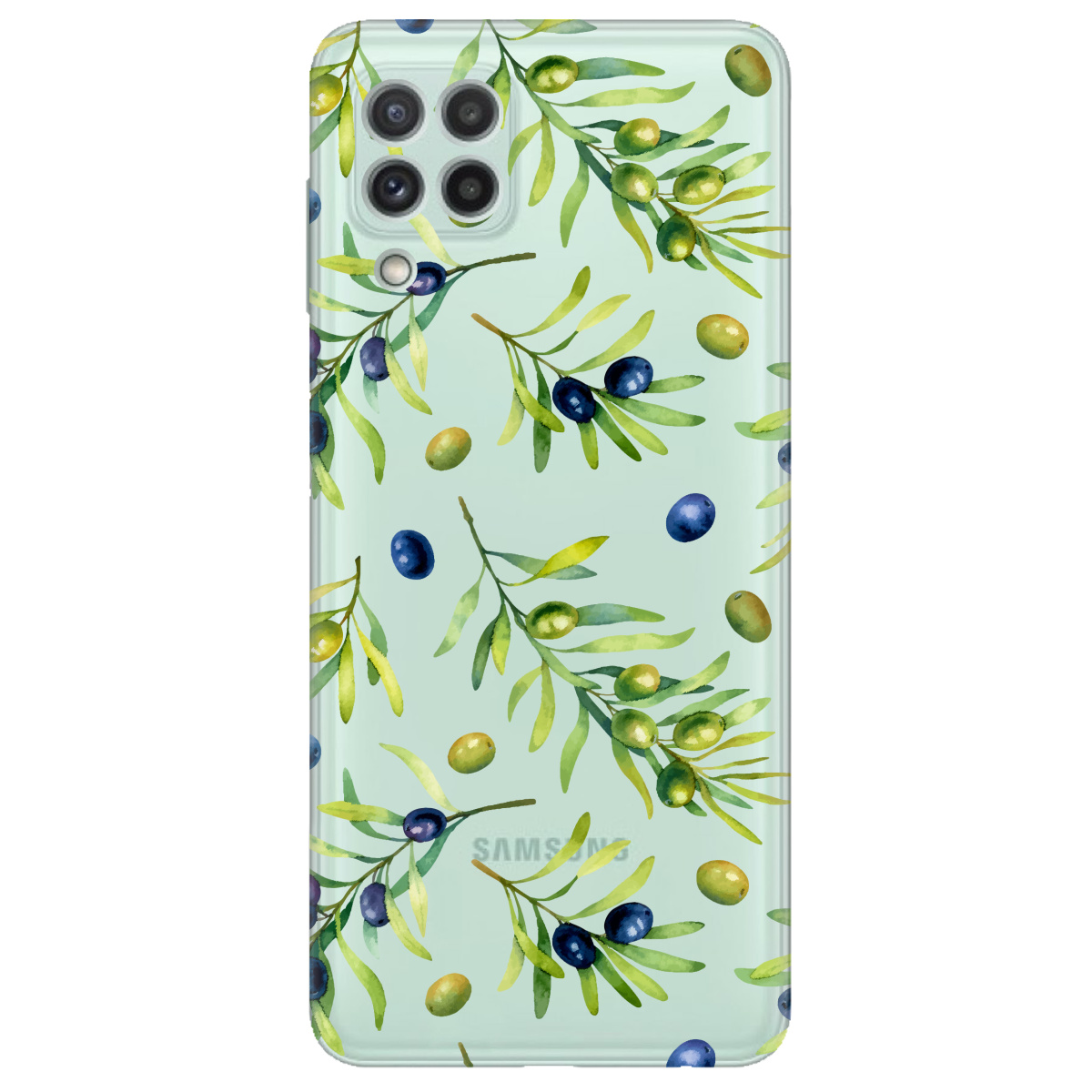 Чохол для Samsung Galaxy M22 прозорий Olives - фото 1 - Чохли для телефонів