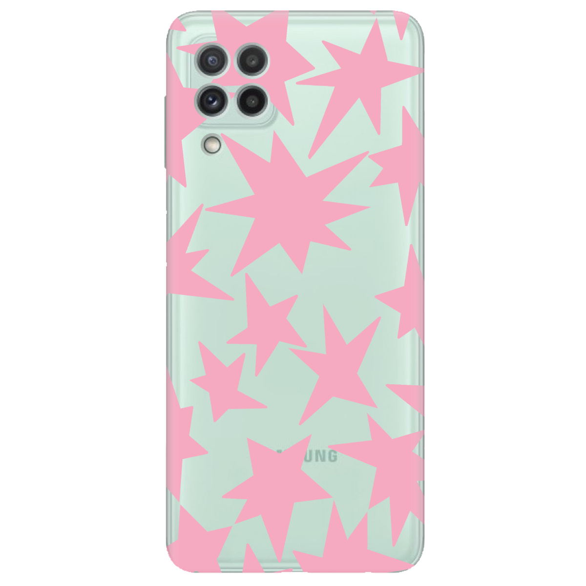 Чохол для Samsung Galaxy M22 прозорий Pink Star - фото 1 - Чохли для телефонів