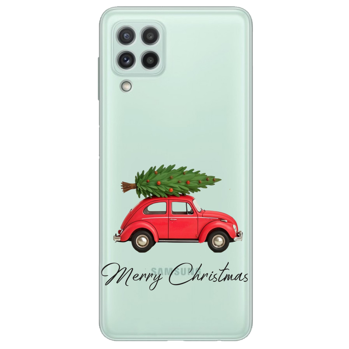 Чохол для Samsung Galaxy M22 прозорий Christmas on Wheels - фото 1 - Чохли для телефонів