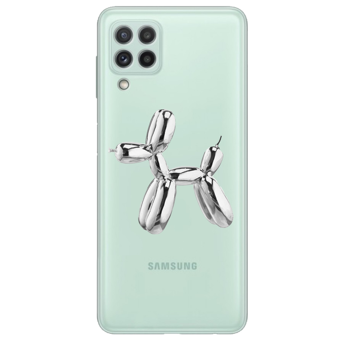 Чохол для Samsung Galaxy M22 прозорий Silver balloon - фото 1 - Чохли для телефонів
