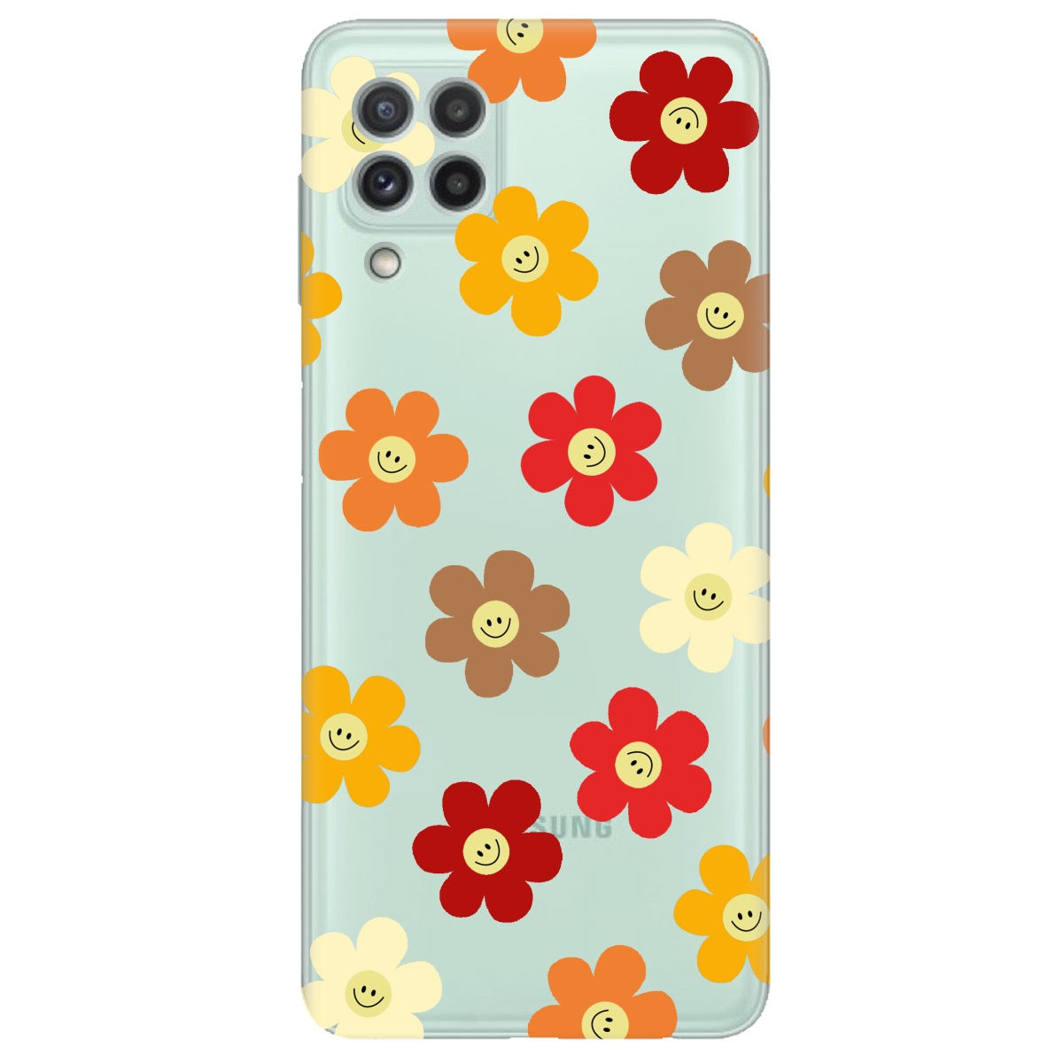 Чохол для Samsung Galaxy A22 4G прозорий Smiley Garden - фото 1 - Чохли для телефонів