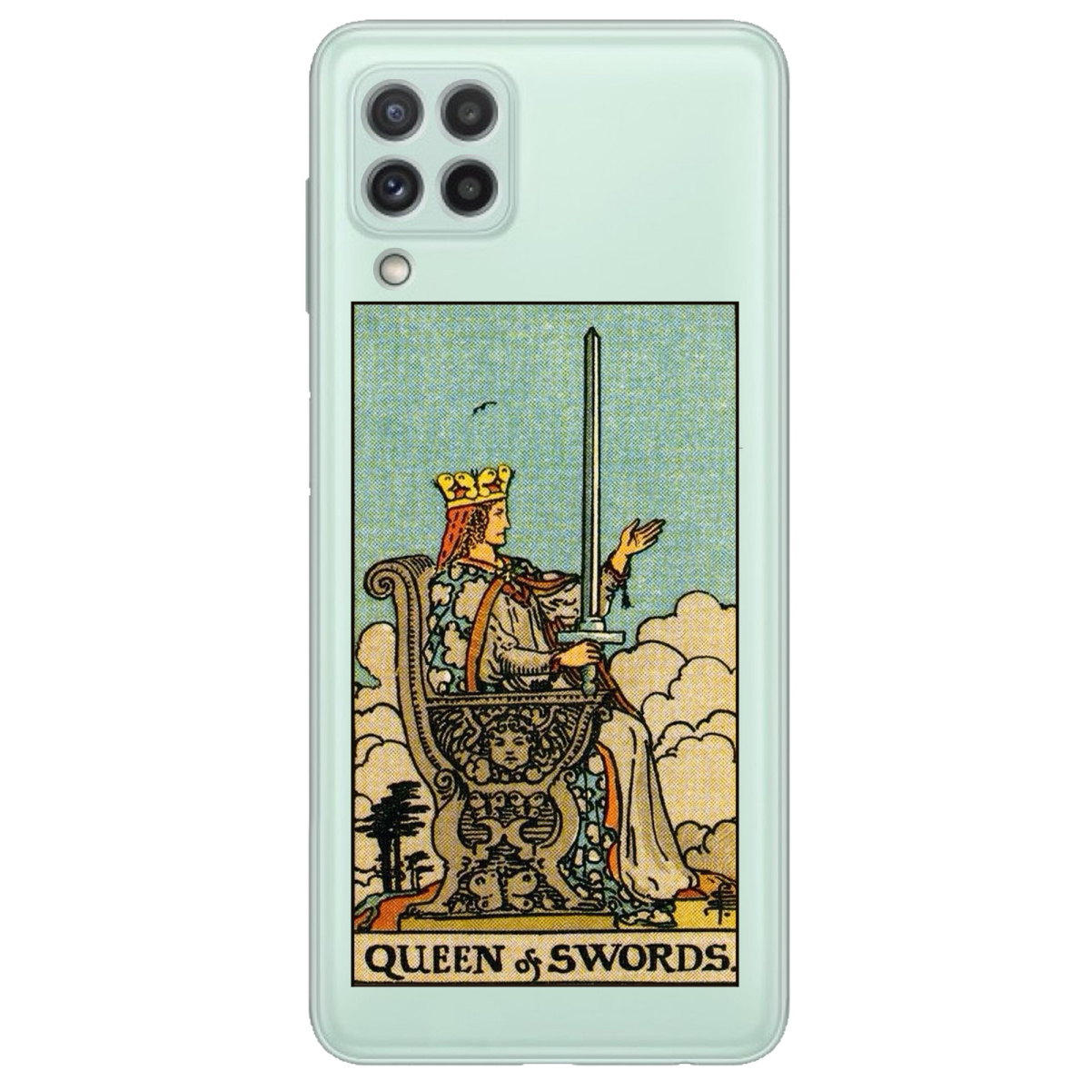 Чохол для Samsung Galaxy A22 4G прозорий Королева Мечів Таро - фото 1 - Чохли для телефонів