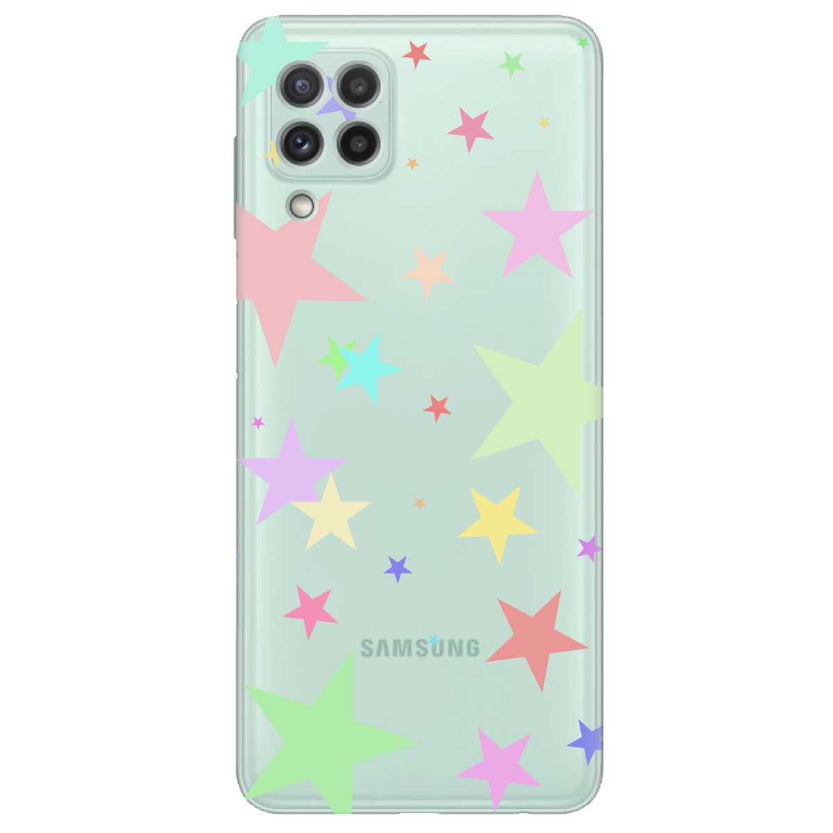 Чохол для Samsung Galaxy A22 4G прозорий Яскраві зірки - фото 1 - Чохли для телефонів