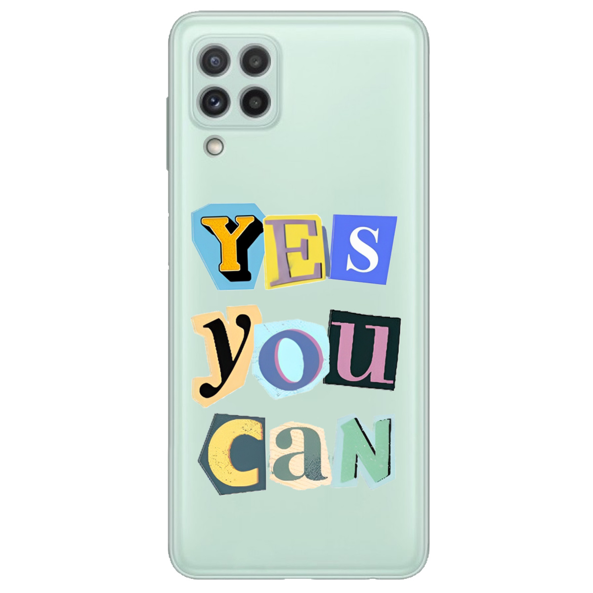 Чехол для Samsung Galaxy A22 4G прозрачный Yes you can - фото 1 - Чехлы для телефонов