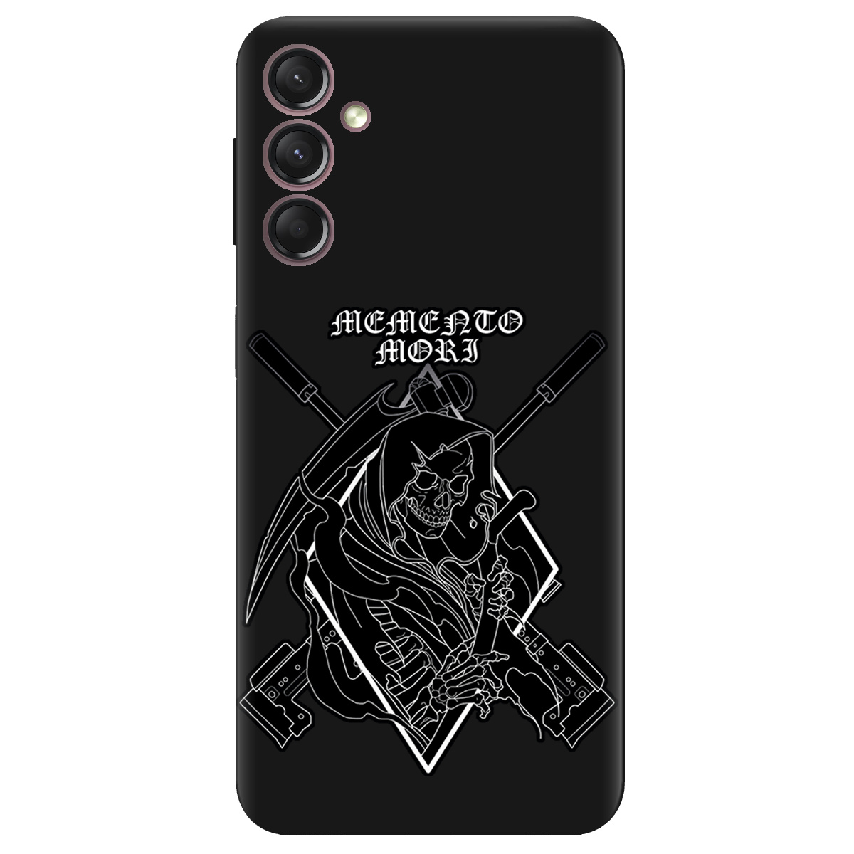 Чехол для Samsung Galaxy A05s черный матовый soft touch Пам'ятай про смерть - фото 1 - Чехлы для телефонов