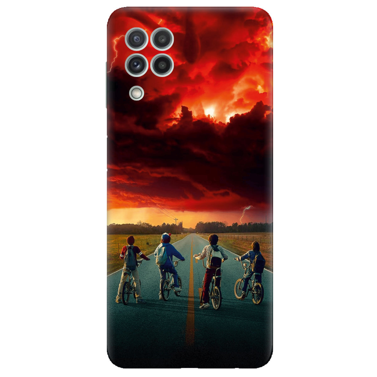 Чохол для Samsung Galaxy M22 прозорий Дивні Дива Червоне небо Хокінса - фото 1 - Чохли для телефонів