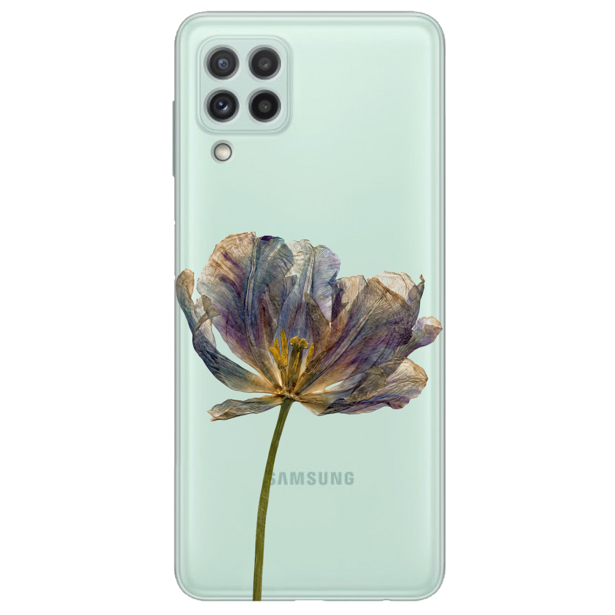 Чохол для Samsung Galaxy M22 прозорий Ніжний сухоцвіт - фото 1 - Чохли для телефонів