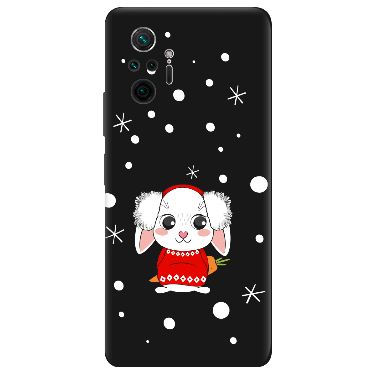 Чехол для Xiaomi Redmi Note 10 Pro черный матовый soft touch My bunny - фото 1 - Чехлы для телефонов