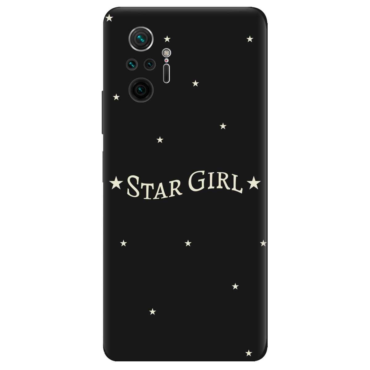 Чехол для Xiaomi Redmi Note 10 Pro черный матовый soft touch Star girl - фото 1 - Чехлы для телефонов
