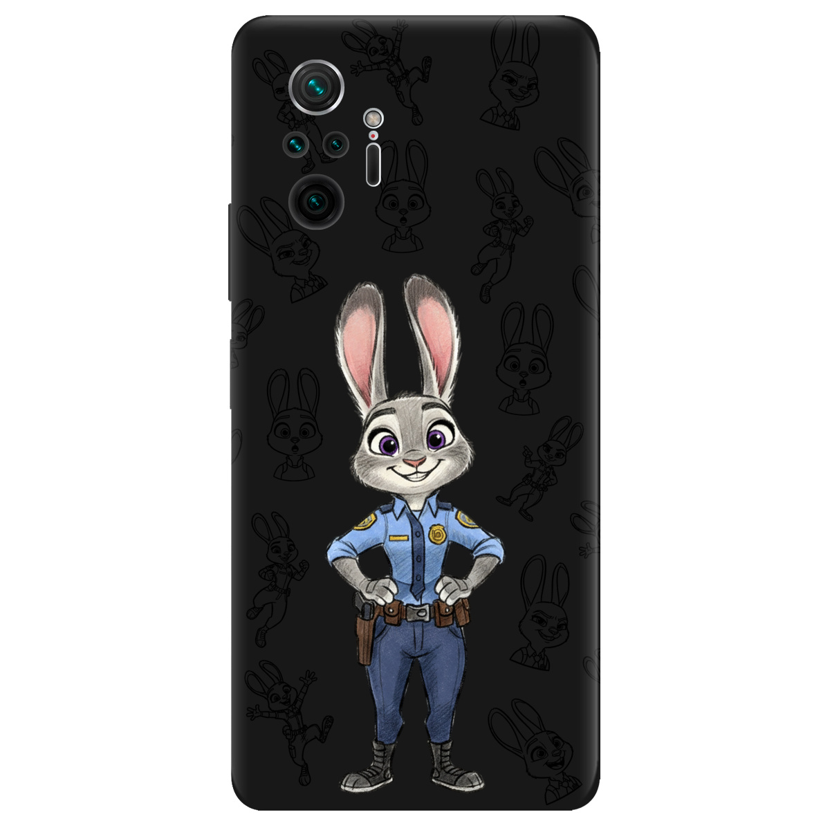 Чохол для Xiaomi Redmi Note 10 Pro чорний матовий soft touch Зоотрополіс Джуді Judy - фото 1 - Чохли для телефонів