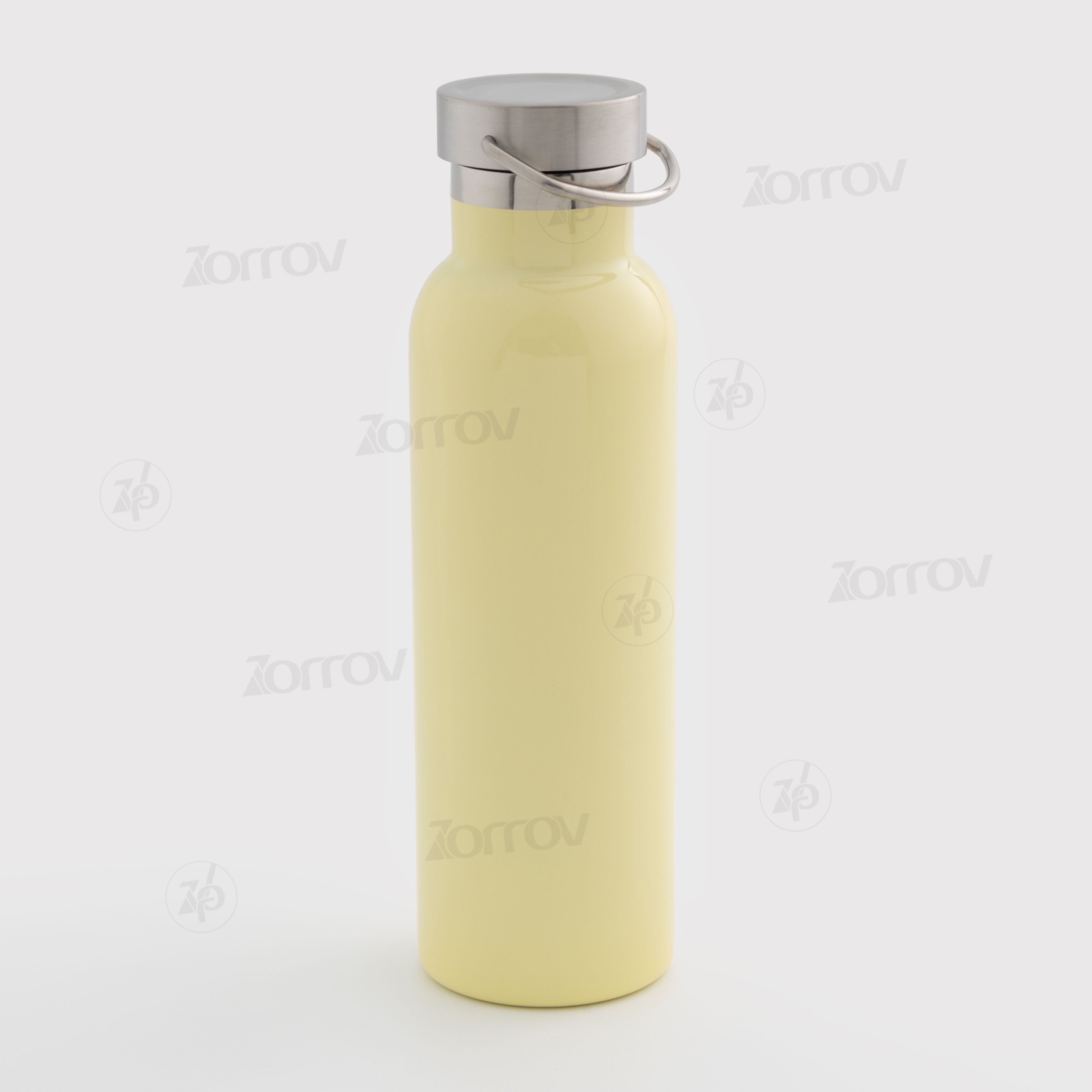 Термопляшка жовта з металевою кришкою і ручкою (750 мл) - фото 1 - Термочашки, термоси, фляги