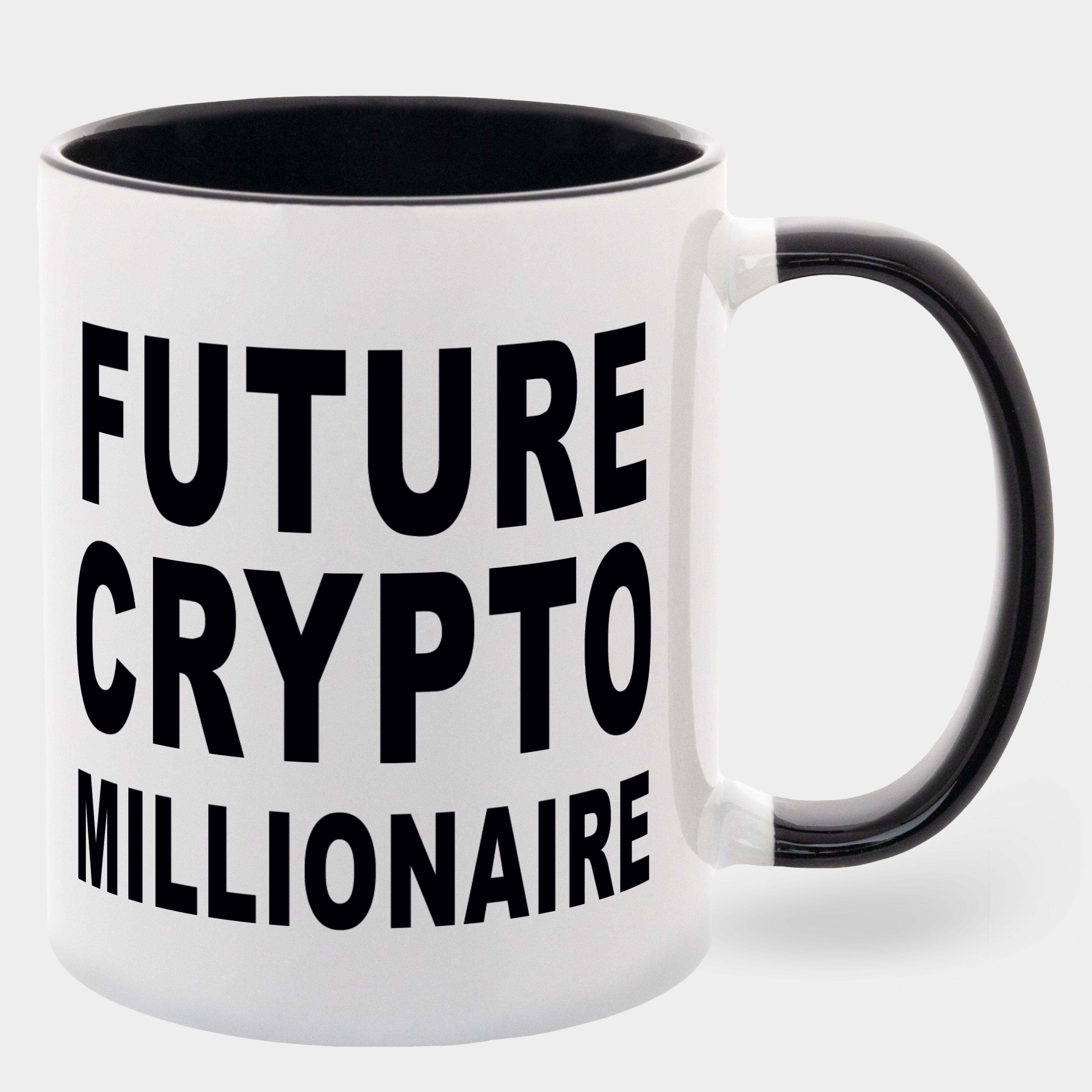 Чашка з чорною ручкою, чорна всередині (330 мл) Future Crypto Millionaire - фото 1 Чашка з чорною ручкою, чорна всередині (330 мл) Future Crypto Millionaire - фото 1 - Чашки