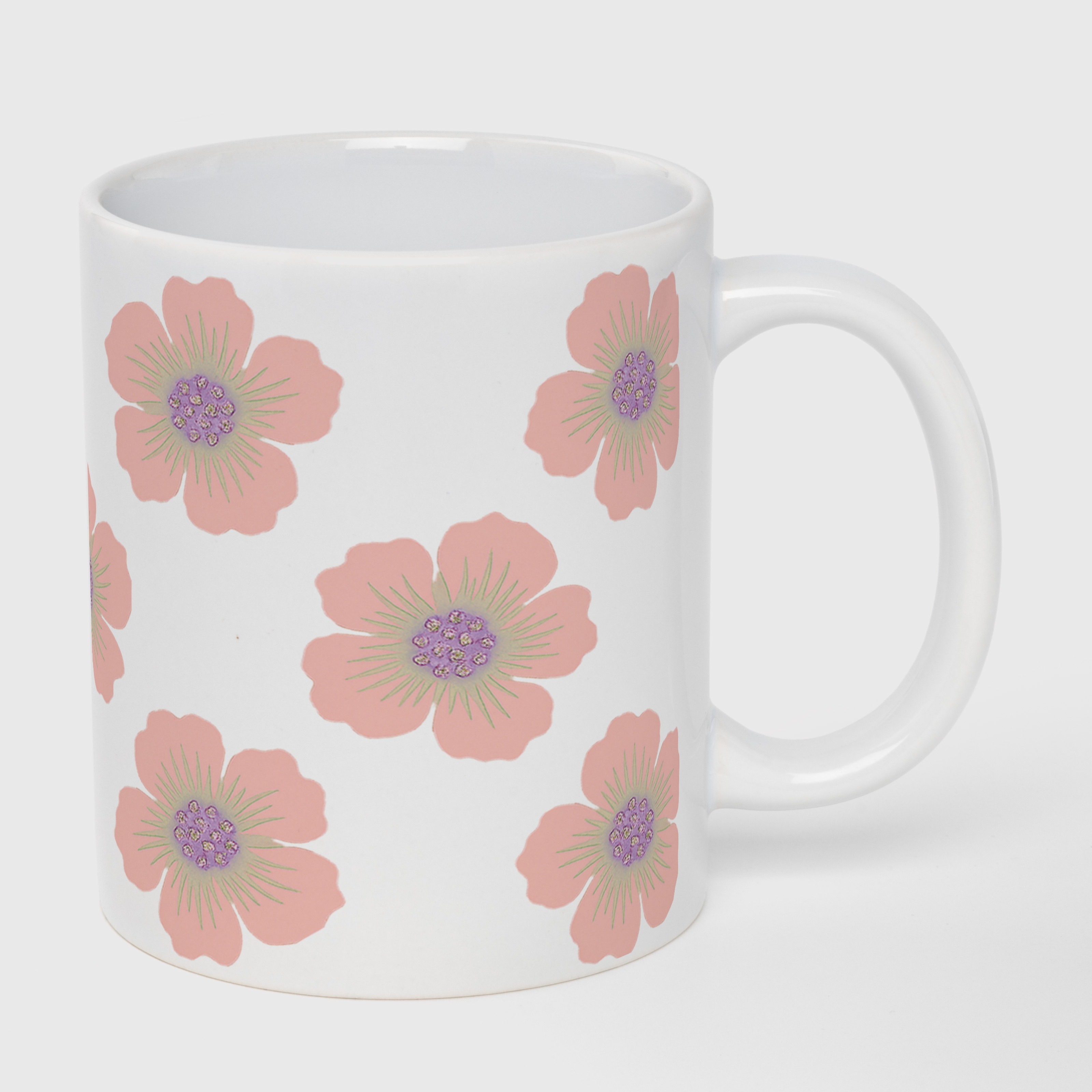 Чашка біла (330 мл) Рожеве натхнення - фото 1 - Чашки