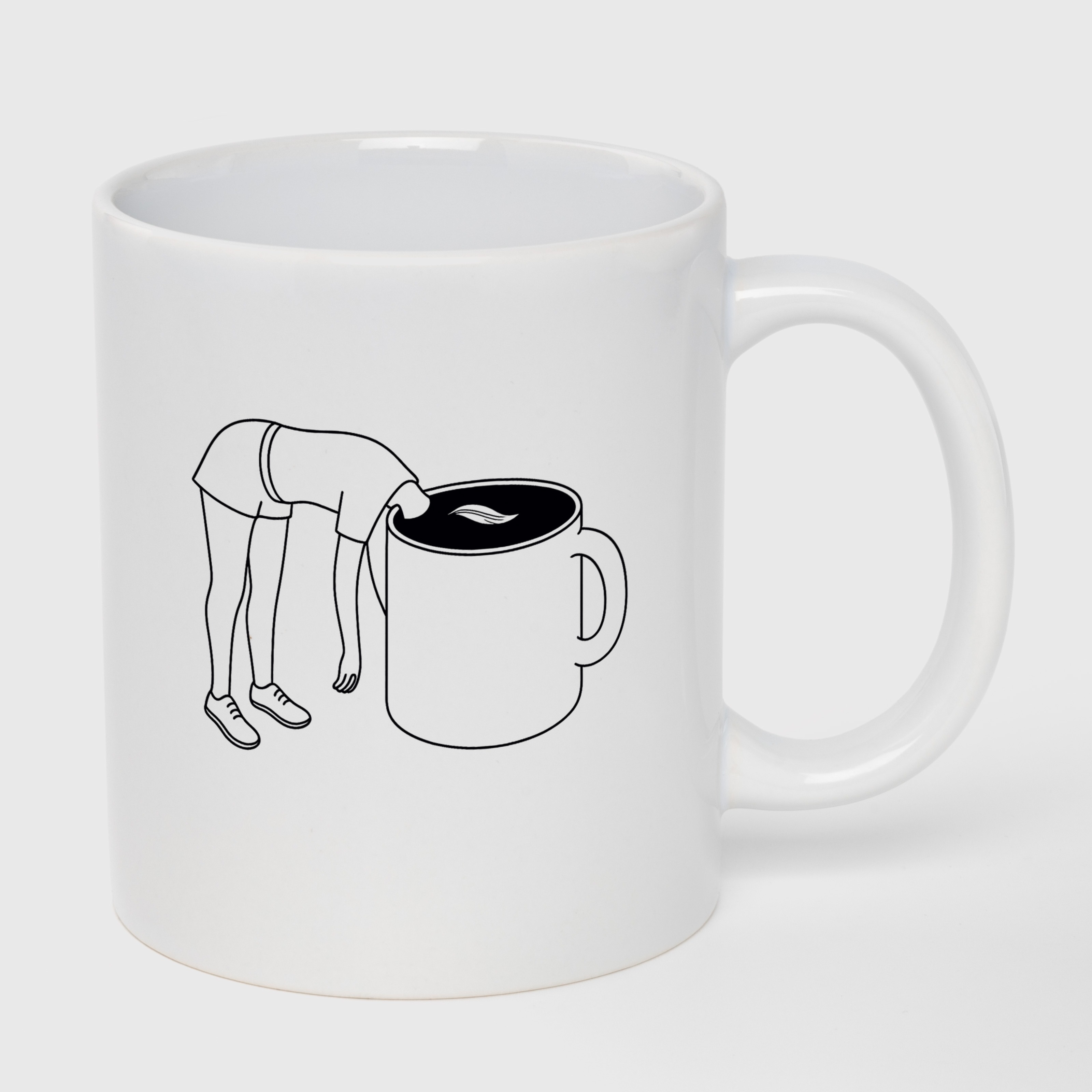 Чашка біла (330 мл) В каву з головою - фото 1 - Чашки