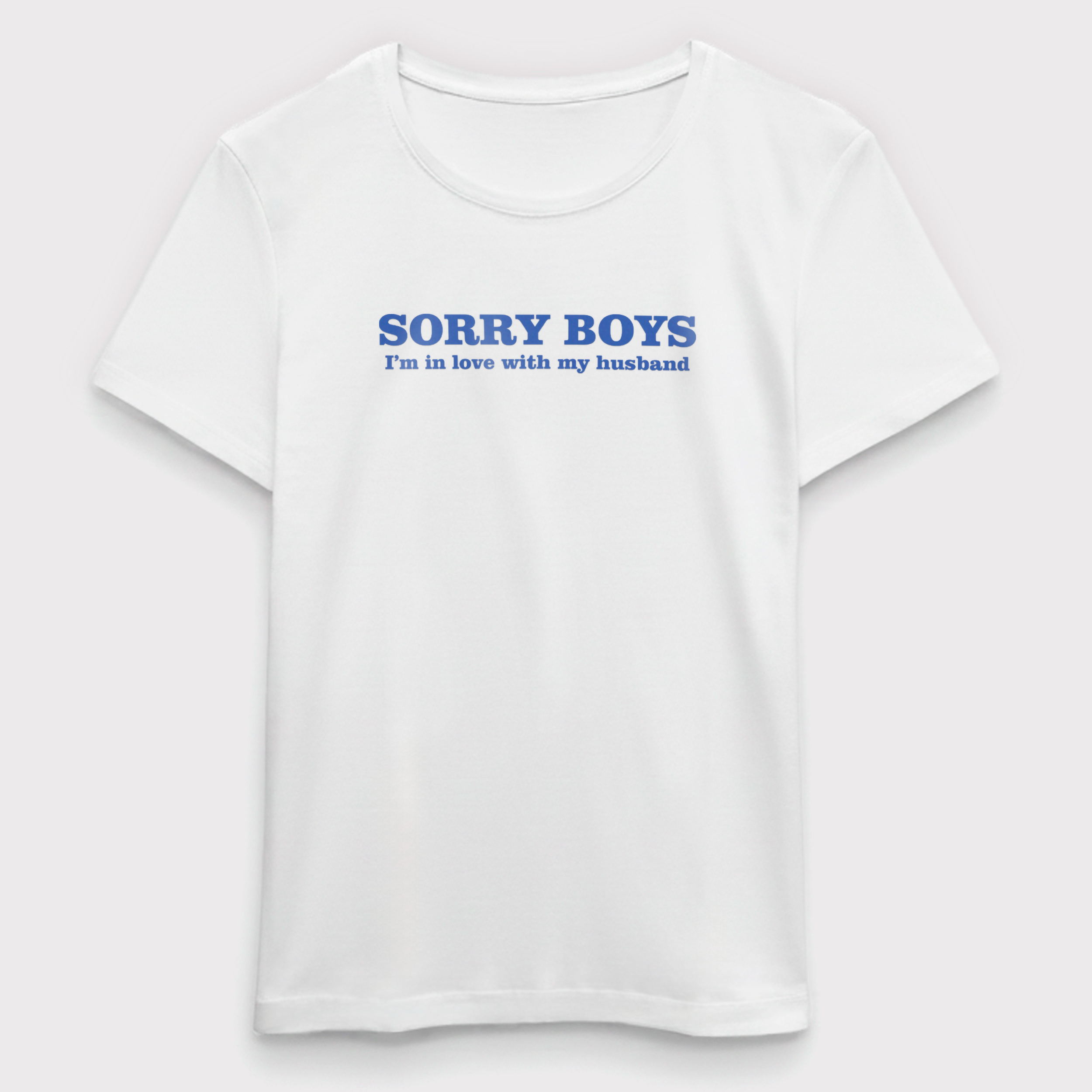 Футболка жіноча напівприталена біла бавовна/еластан А4 розміру Sorry boys XXXL - фото 1 - Футболки