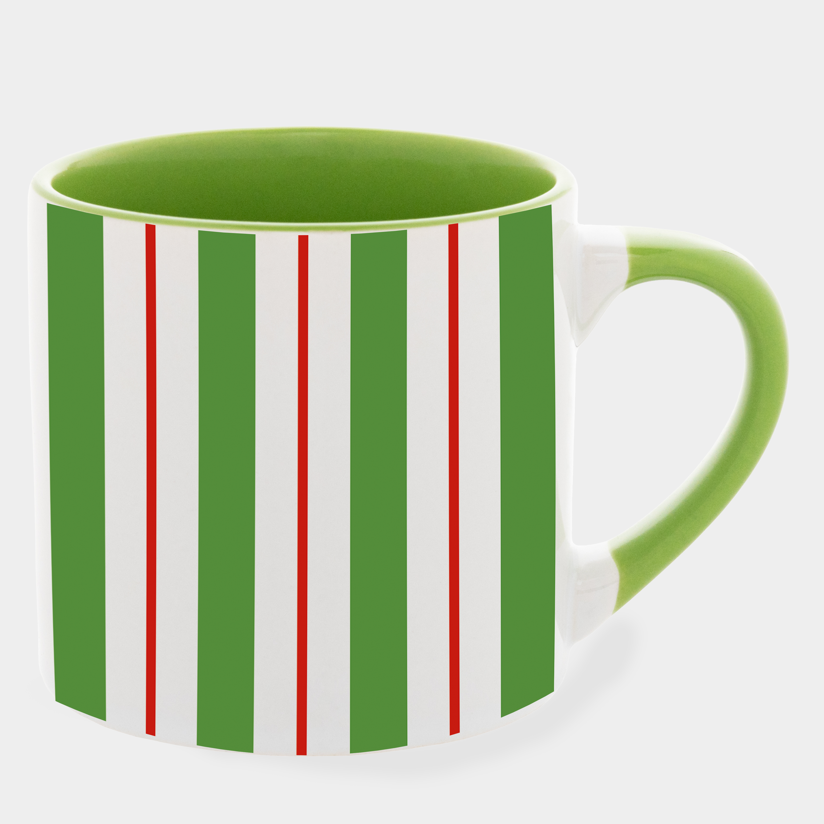 Кружка с салатовой ручкой, салатовая внутри (180 мл) Елочное настроение - фото 1 - Кружки