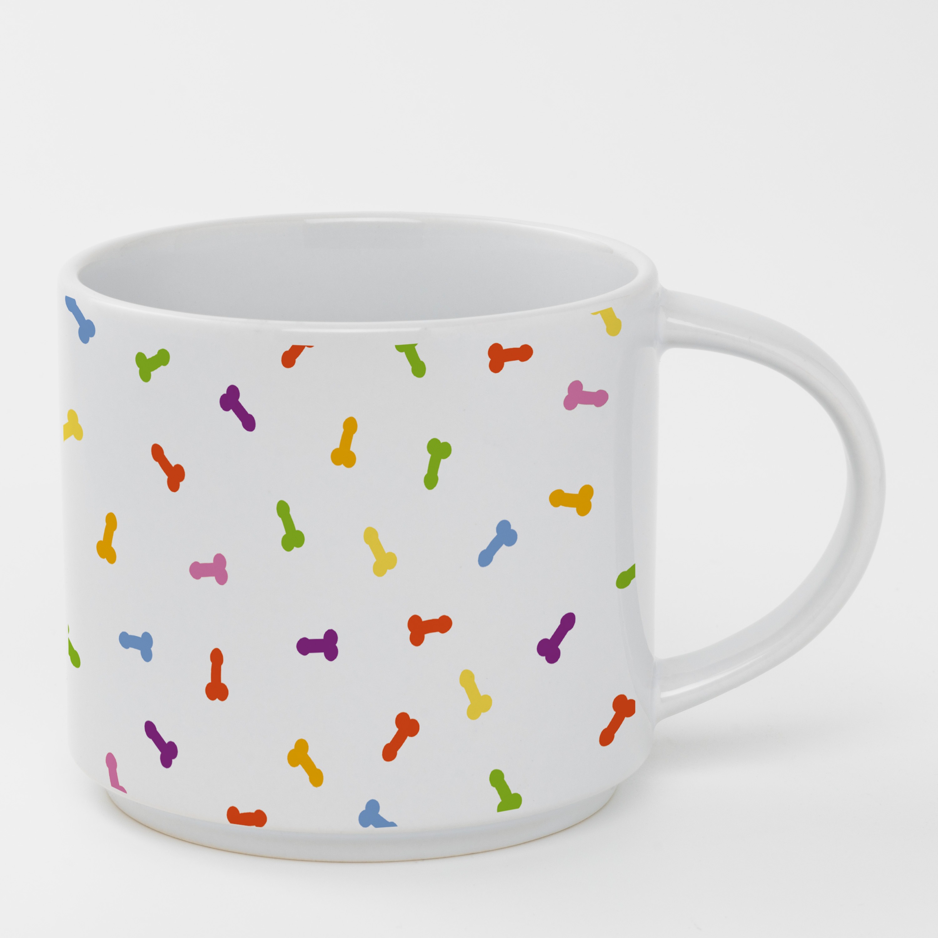 Кружка белая (450 мл) Веселые дикпики - фото 1 - Кружки