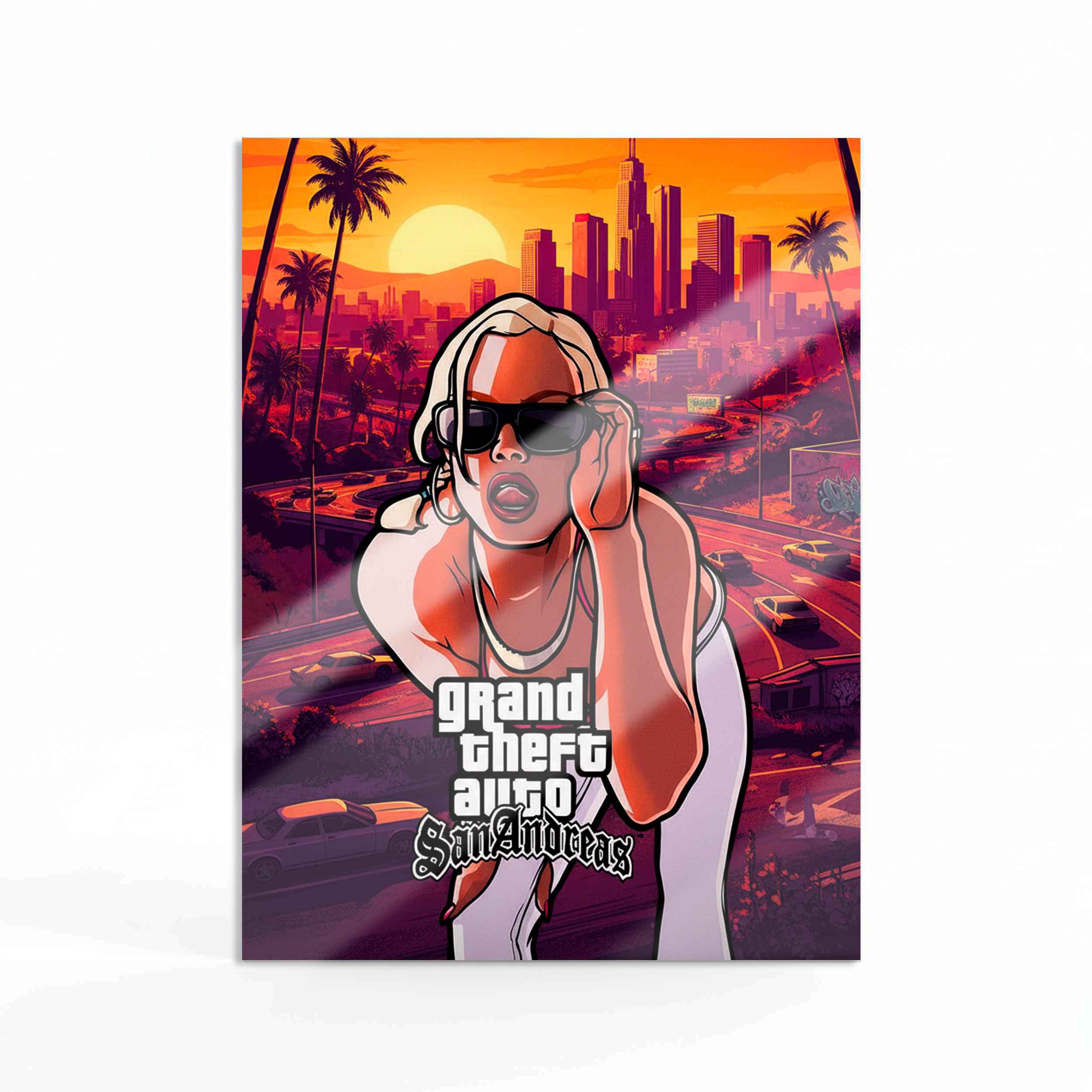 Картина на металле глянцевая (30х40 см) GTA poster - фото 1 - Картины на метале