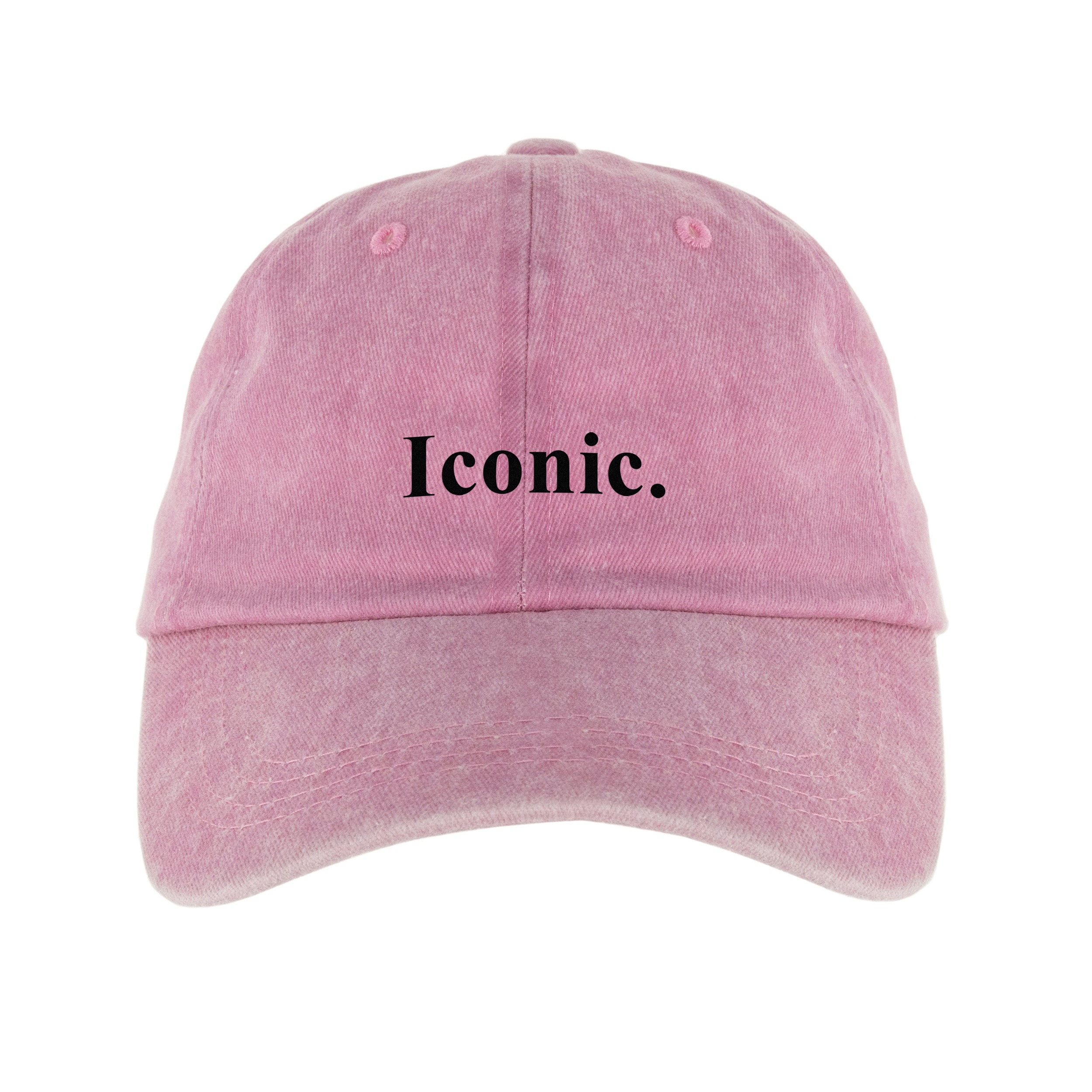 Кепка шестиклинка бавовняна Vintage потерта рожева Iconic - фото 1 - Кепки, панами