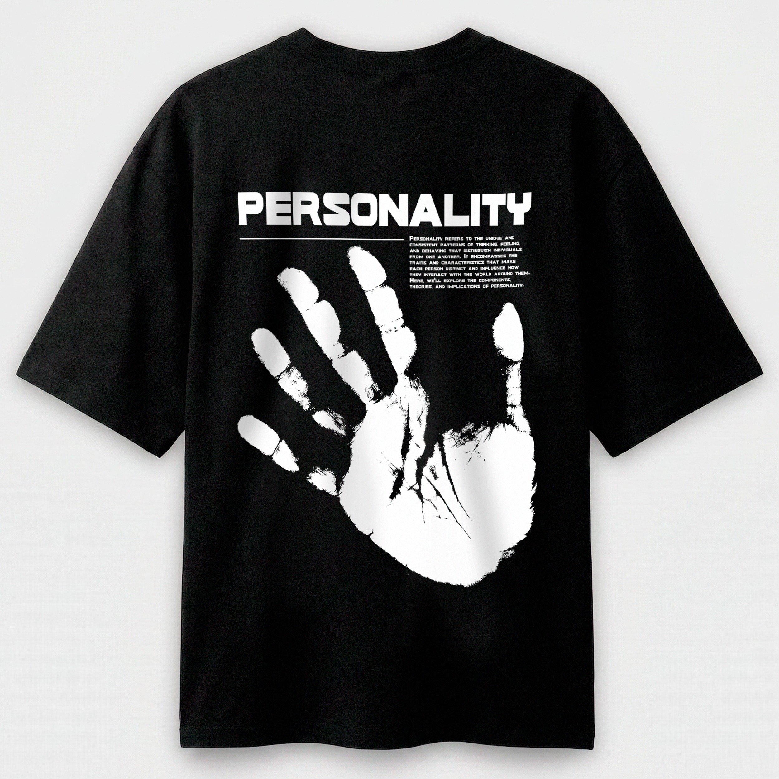Футболка мужская черная Premium Oversize хлопок А3 размера PERSONALITY L-XL - фото 1 - Футболки