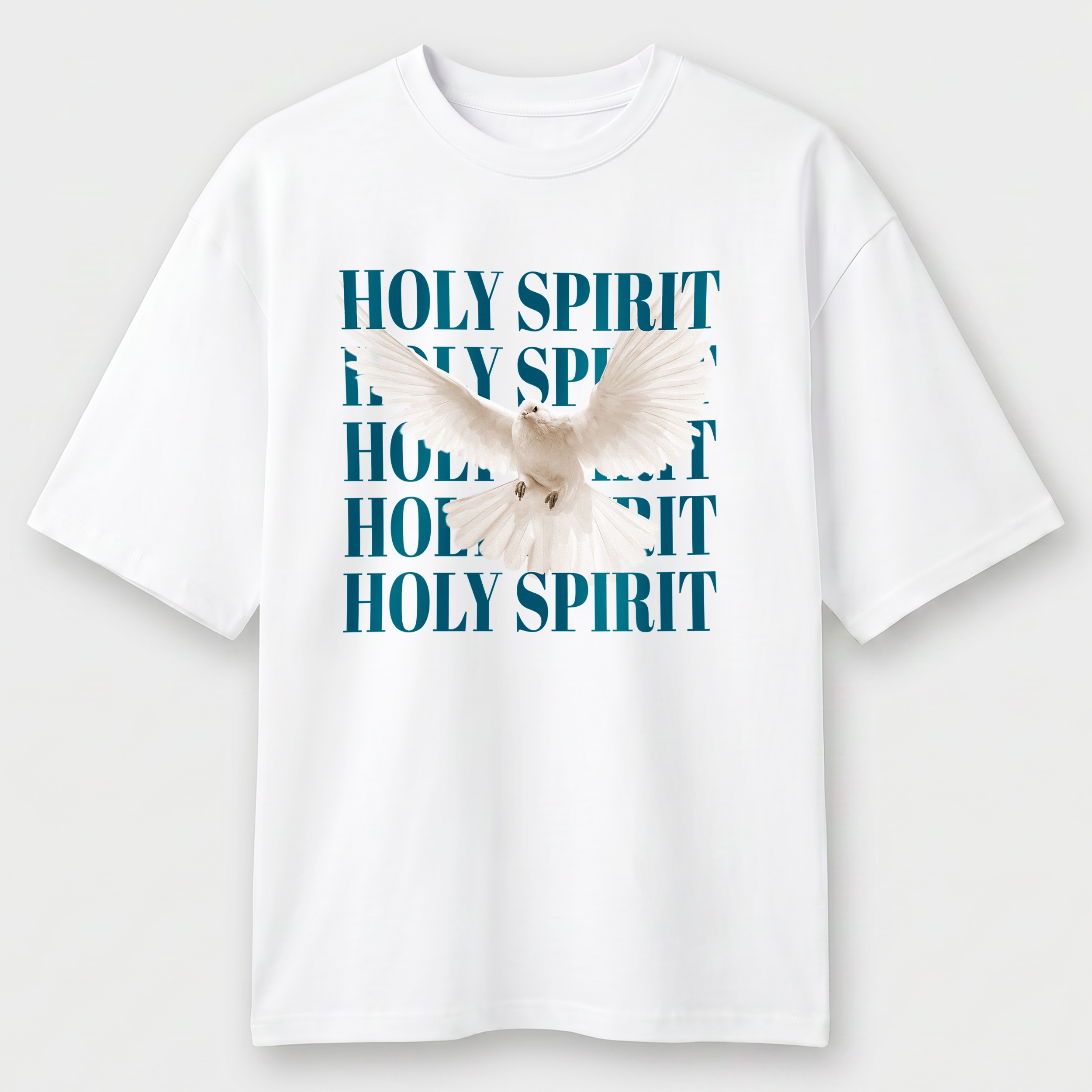 Футболка женская женская белая Premium Oversize хлопок А3 размера Holy Spirit M-L - фото 1 - Футболки