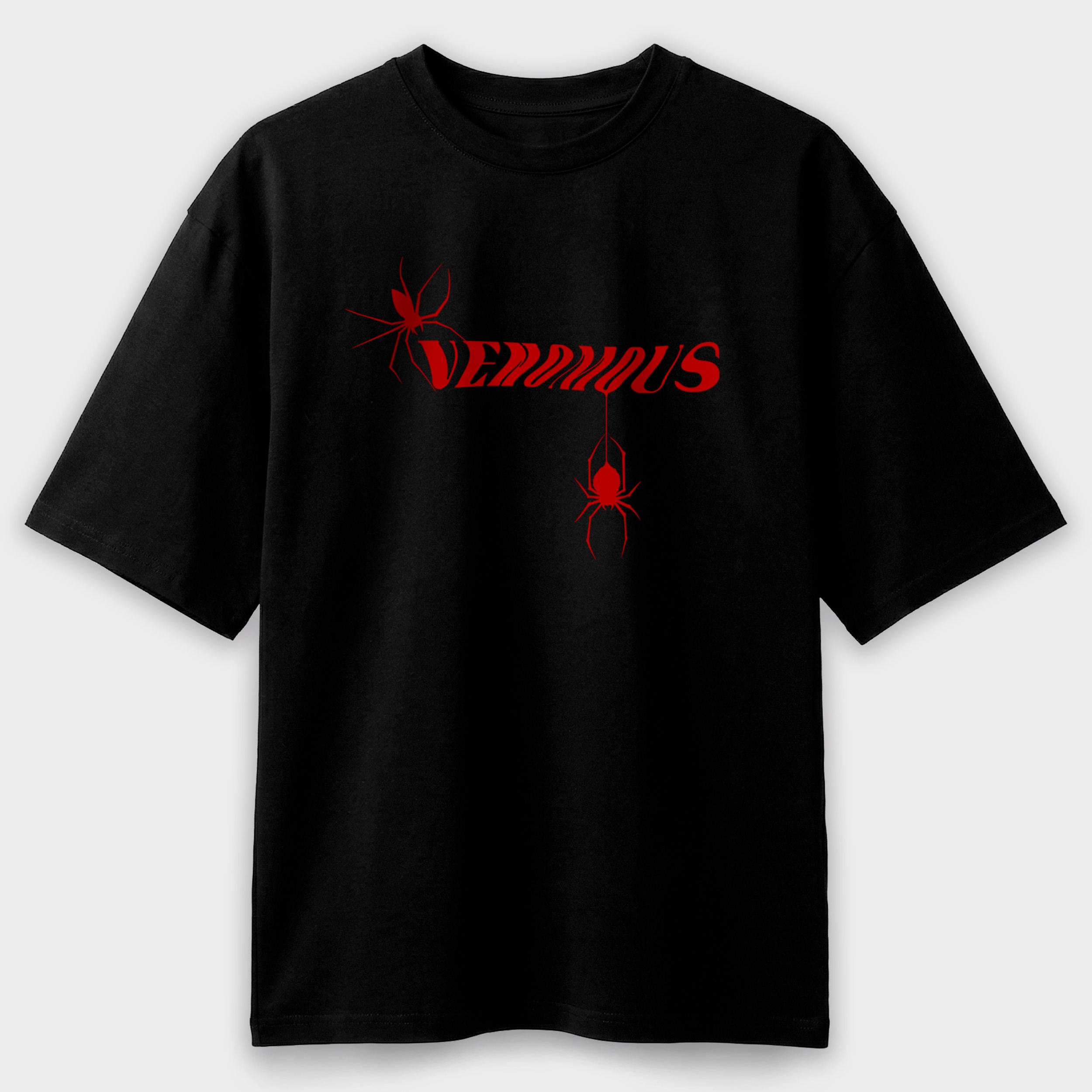 Футболка чорна Premium Oversize бавовна Venomous L-XL - фото 1 - Футболки
